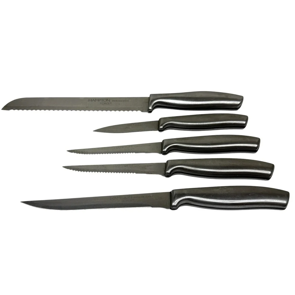 Hampton Forge 5-Piece Set Stainless Steel Kitchen Knife Bread Paring Boning